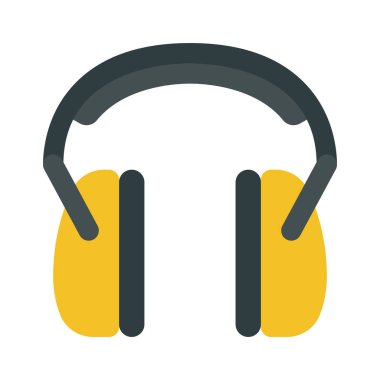 Güvenlik Kulaklığı Simgesi Basit Vektör İllüstrasyonu