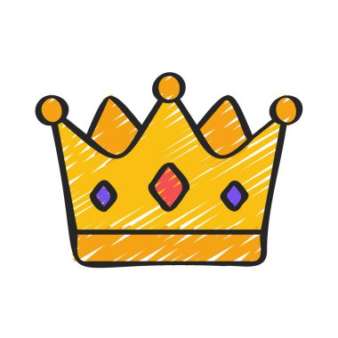 Beyaz arkaplanda kraliyet taç simgesi vektör illüstrasyonu 