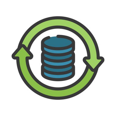 Veri Eşitleme simgesi, vektör çizim  