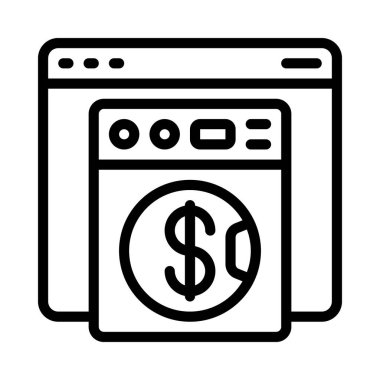 Çevrimiçi Para Aklama Web simgesi vektör illüstrasyonu