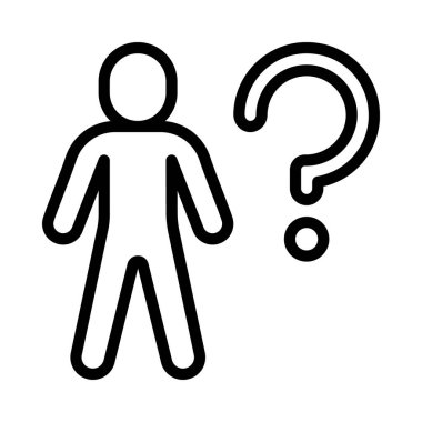 Soru Kişi Simgesi Basit Vektör İllüstrasyonu