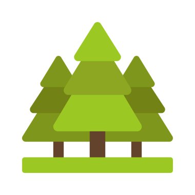 ağaç vektör simgesi, beyaz arkaplan üzerindeki illüstrasyon 