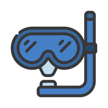 Şnorkel ağ simgesi vektör illüstrasyonu