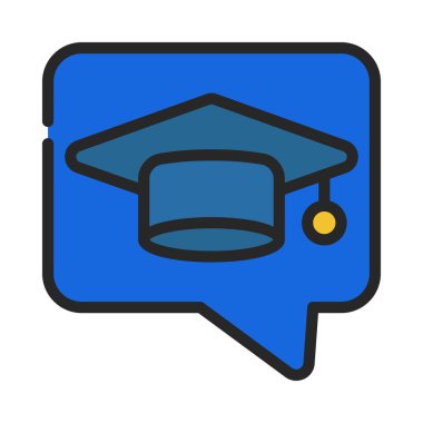 Eğitim İleti simgesi, vektör illüstrasyonu  