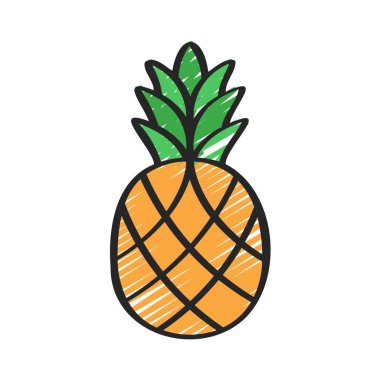 Ananas meyvesi ikonu. Beyaz arkaplanda izole edilmiş web tasarımı için vektör simgesi