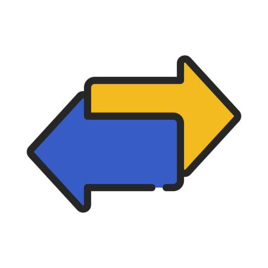 Sağ ve Sol Oklar simgesi beyaz arkaplanda izole edildi. vektör.