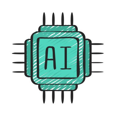çip simgesi, vektör illüstrasyonu basit tasarım
