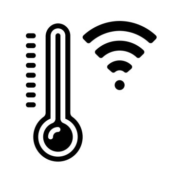 Akıllı Termostat Simgesi Basit Vektör İllüstrasyonu