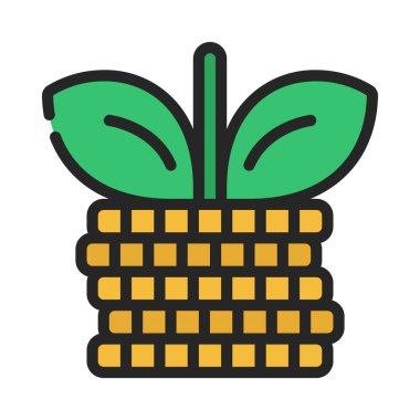  Finansal Büyüme web simgesi vektör illüstrasyonu