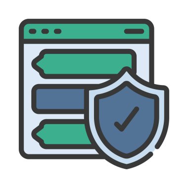 İleti Zinciri Koruma simgesi, vektör illüstrasyonu 