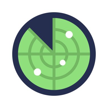 Çember Radar web simgesi vektör resimlemesi