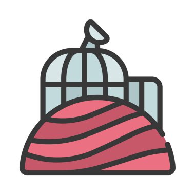 Mars Kabarcık Kulübesi Web simgesi vektör illüstrasyonu