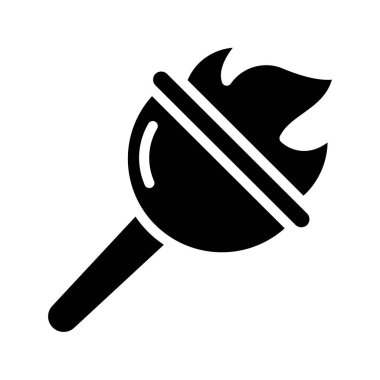 Yanan Meşale simgesi, vektör illüstrasyonu