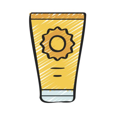 Güneş Kremi simgesinin vektör illüstrasyonu 