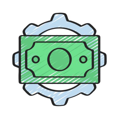 Para Yönetimi web simgesi vektör illüstrasyonu