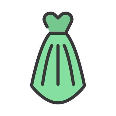 beyaz arkaplanda elbise simgesi, vektör illüstrasyonu 