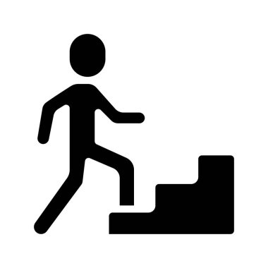 Tırmanan Kişi Adımları Simge Basit Vektör İllüstrasyonu