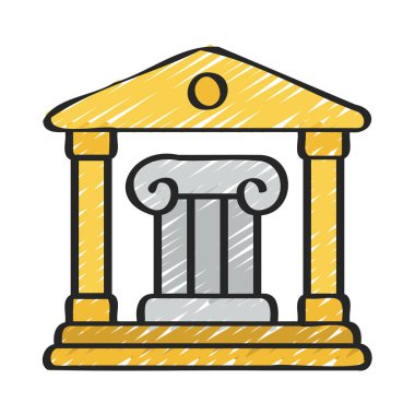 Müze web simgesi vektör illüstrasyonu