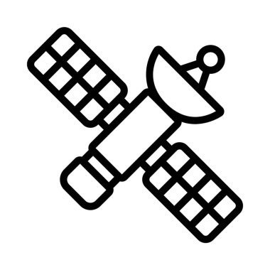 Uzay Uydu İletişim simgesi, vektör illüstrasyonu  