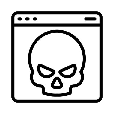 Web sitesi vektör simgesine kafatası karalaması