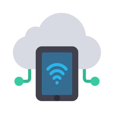 Bulut Hesaplama Tableti vektör çizimi 