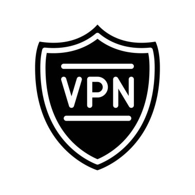 VPN kalkan basit simgesi, vektör illüstrasyonu