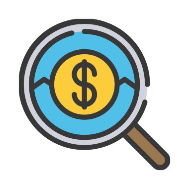 Maliyet analiz simgesi, vektör illüstrasyonu basit tasarım