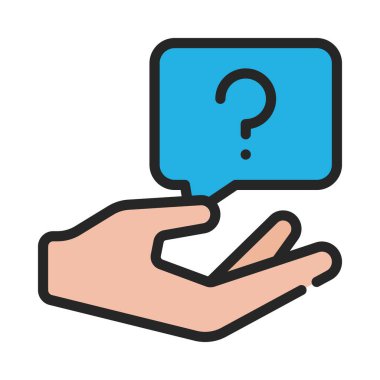 El Veren Soru Simgesi Basit Vektör İllüstrasyonu