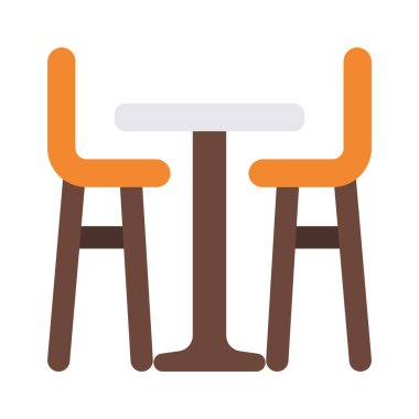 Uzun Tablo Simgesi Basit Vektör İllüstrasyonu