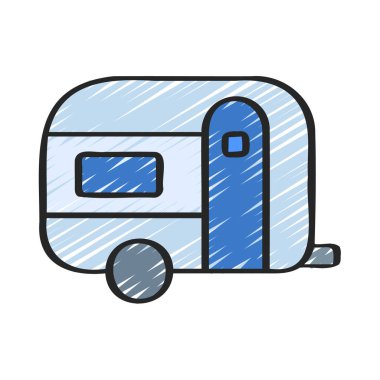 Caravan flat icon, vector illustration
