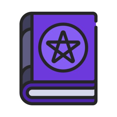 Sihirli Büyü Kitabı simgesi, vektör illüstrasyonu