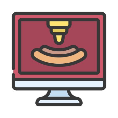 Çevrimiçi Gıda Üreticisi simgesi, vektör illüstrasyonu basit tasarım