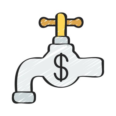 Para Tap simgesi, vektör illüstrasyonu