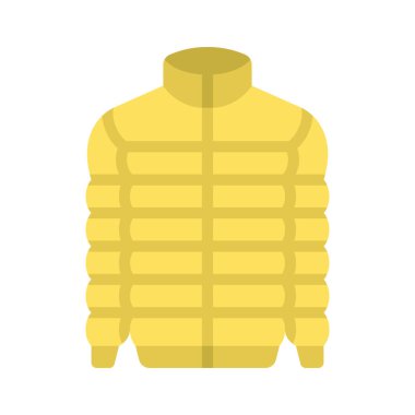 Puffer Coat Simgesi Basit Vektör İllüstrasyonu