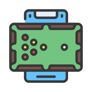 Bilardo masası oyun simgesi, vektör illüstrasyonu basit tasarım