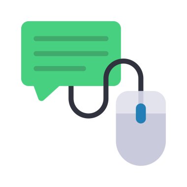 Fare Bağlı İleti simgesi, vektör illüstrasyonu  