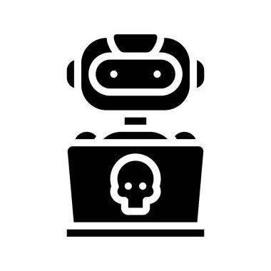 Ai Hacker Simgesi Basit Vektör İllüstrasyonu