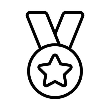 Yıldız Madalyası Vektör Simgesi Tasarımı