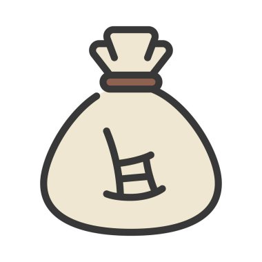 Emeklilik parası çanta simgesi, vektör illüstrasyonu 