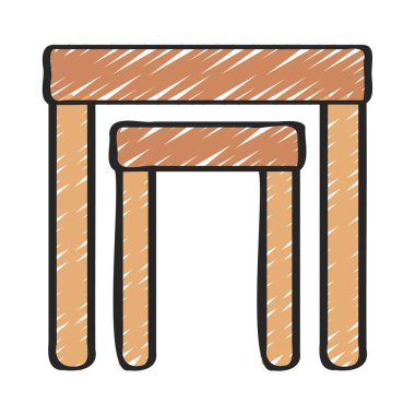 Yerleştirilmiş Tablolar Simgesi Basit Vektör İllüstrasyonu