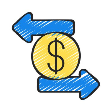 Para Aktarımı web simgesi vektör çizimi