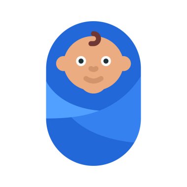 Mutlu Bebek Simgesi Basit Vektör İllüstrasyonu