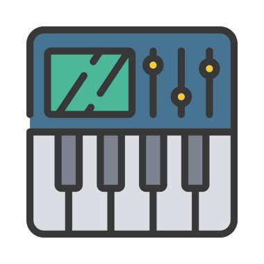 Müzik Üretim Aracı simgesi, vektör illüstrasyonu basit tasarım