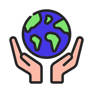 Koruma Eller web simgesi vektör illüstrasyonu