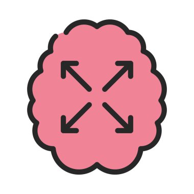 Beyin simgesi, vektör illüstrasyonu basit tasarım