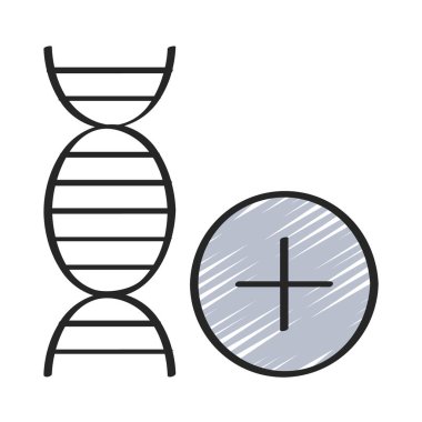 DNA düz simgesi, vektör illüstrasyonu oluştur 