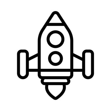 Uzay roketi simgesi, vektör çizimi  