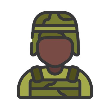 Asker Adam simgesi. Basit illüstrasyon, vektör simgesi 