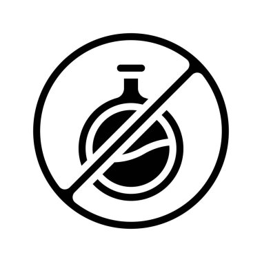 Kimyasal düz simge yok, vektör illüstrasyonu 