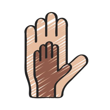 Küçük ve Büyük Eller düz simgesi, vektör illüstrasyonu 